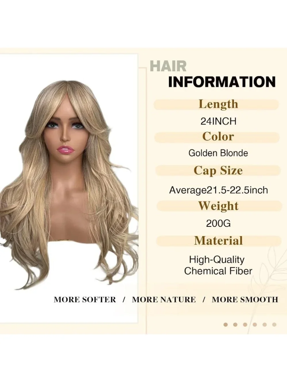 Women's Blonde Long Blonde Wavy Synthetic Platinum Layered Classic Wigs